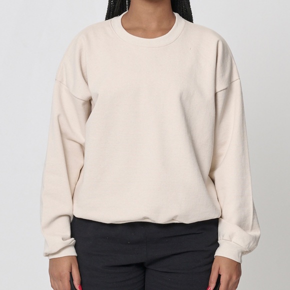 Everybody.World Trash Crewneck Sweatshirt Women's Large Cream Sustainable Style - Picture 1 of 6